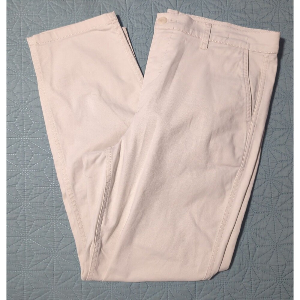 J.Crew Vintage Slim Straight Women's Flat Front Stretch Chinos Sz 30 High-Rise